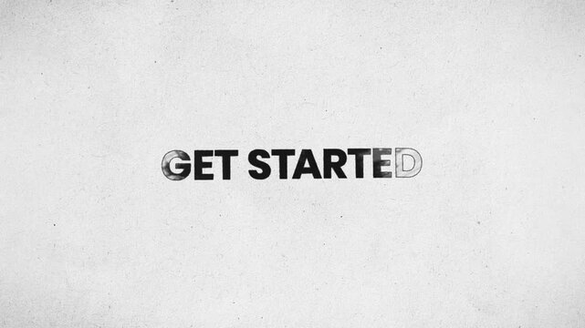 Get Started Pencil Scribble Text Animation 4K Motivational Business Launch and Project Kickoff Message
