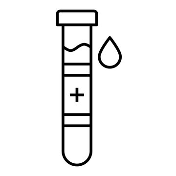 blood sample vial line icon with editable stroke