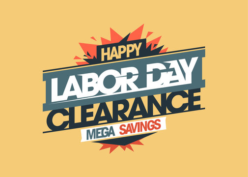Labor day clearance mega savings - sale vector holiday banner design template
