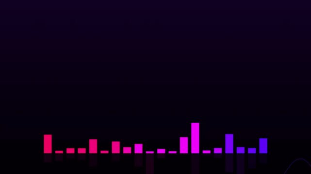 Magenta Purple Blocky Audio Level Spectrum Motion Graphic 4K Video