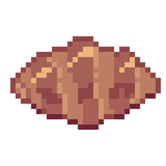 Fototapeta premium ドット絵のパン,透過背景,クロワッサン