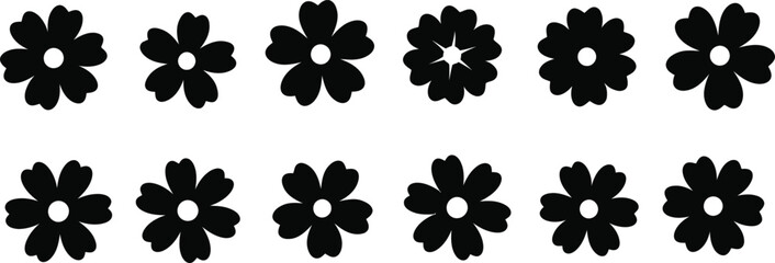 Black flowers on white background pattern © Graphic Shops