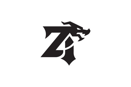 Creative zt logo design featuring a stylized dragon and distinctive font elements