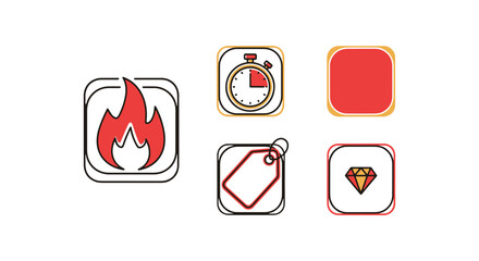 Limited Offer Fire Line art dynamic contemporary abstract color vector