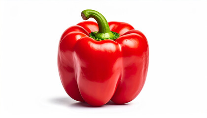 Red whole bell pepper on a white background