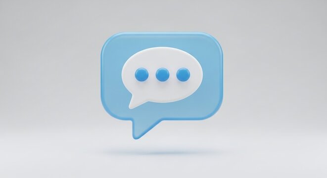 3D comment bubble icon in modern UI style, 