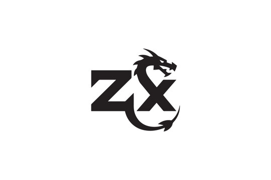 Distinctive zx logo design featuring a powerful dragon emblem and bold typography