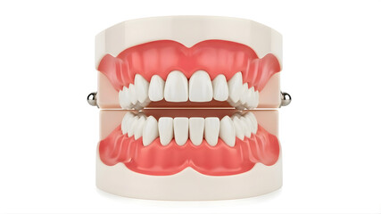 Obraz premium Model Of A Teeth With A Missing Tooth - 3D Render Illustration dental concept