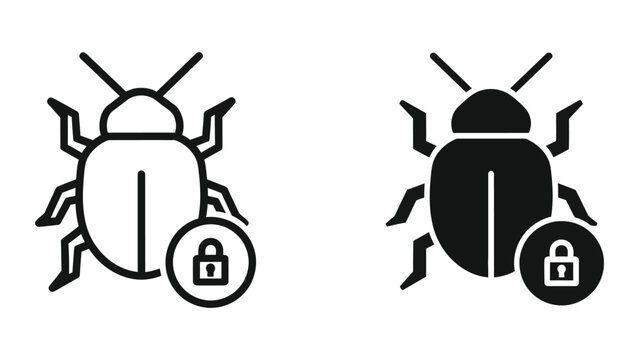 Bug Lock Icon Security Solution