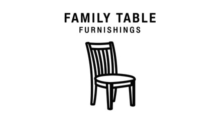 Fototapeta premium Simple Black and White Chair Illustration.