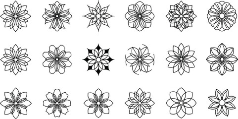Black and white floral flowers patterns shapes © Graphic Shops
