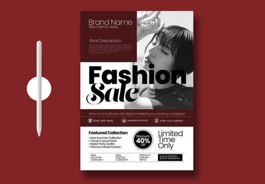 Modern Fashion Sale Promotional Flyer Design