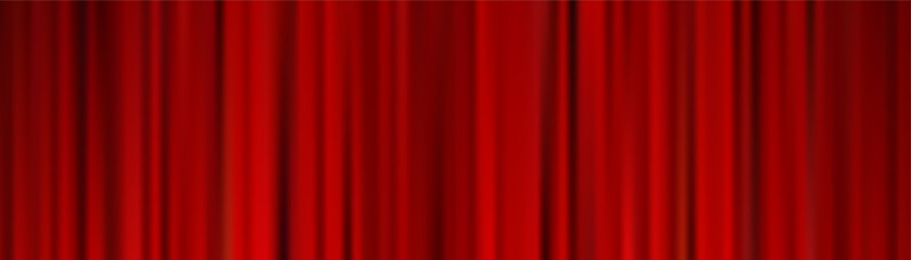 Rich red velvet curtain background with flowing drapes creates elegant studio atmosphere, ideal for premium product showcases, theatrical posters, or sophisticated display settings. © Narin