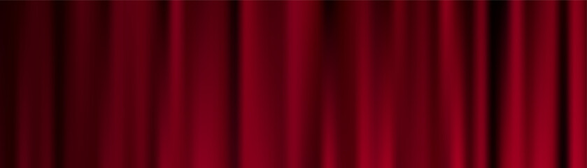 Elegant crimson drapes with smooth satin texture create luxurious theatrical atmosphere, perfect for sophisticated product presentations, festive banners, or premium stage designs. © Narin