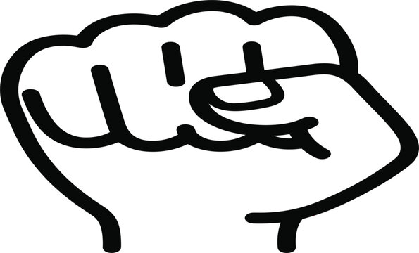 Hand Showing Middle Finger Offensive Gesture Line Icon Outline Vector Illustration for Protest, Rebellion, Attitude and Rude Expression Symbol Design