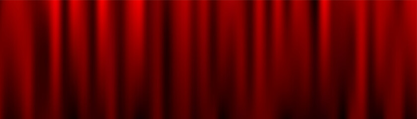 Luxurious red curtain backdrop with elegant drapes and rich texture, perfect for theater stage presentations, award ceremonies, or premium product displays with dramatic curtain ambiance. © Narin