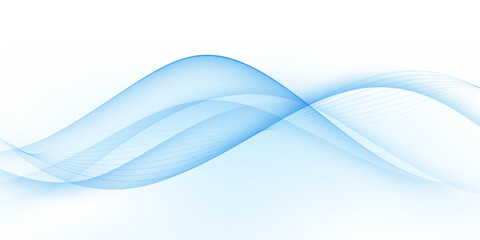 Blue waves abstract background, modern design, vector illustration