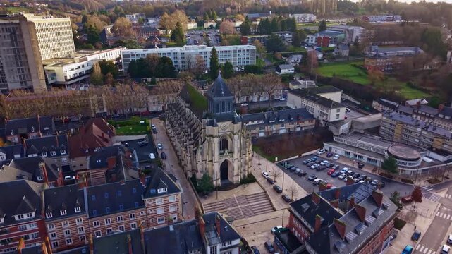 Historic former Saint-Jacques church, now an exhibition hall, in the city of Lisieux, Normandy, France