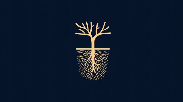 Stylized graphic depiction illustrates the duality of a plant's visible structure and its unseen foundation