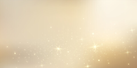 Luxurious champagne texture with sparkling particles, soft bokeh lights, and elegant shimmer creating festive atmosphere for sophisticated designs. Vector illustration. © Narin