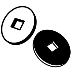 Chinese Lucky Gold Coin Graphic Element