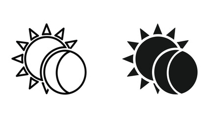Eclipse Sun Moon Icon Commercial © vactor guru