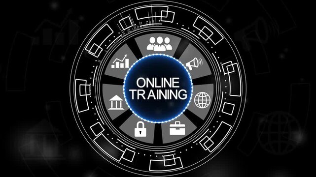Competence Skill Personal development Business concept on virtual screen.4k Animation.