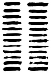 Two columns of black brush strokes on a white background