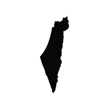 Israel map silhouette vector flat illustration design.