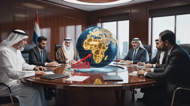 Strategic Global Petroleum Reserve Management and Crude Oil Price Escalation Visualized for OPEC Decision Making Economic Analytics Financial Growth Concept Motion Background 4K Video