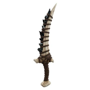 Primitive Bone Dagger with Obsidian Blades