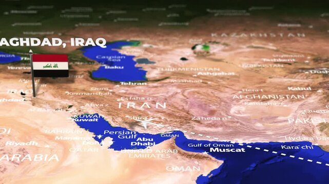 Flight From Mumbai INDIA to Baghdad IRAQ ARMENIA with flag pins