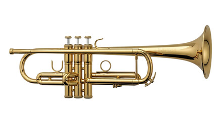 Obraz premium Golden trumpet instrument closeup shiny brass music