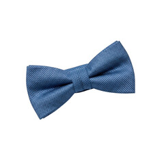 Elegant Blue Bow Tie: A close-up studio shot of a sophisticated blue bow tie, presenting timeless charm. The meticulously woven fabric and classic design evoke a sense of elegance and refined style. 