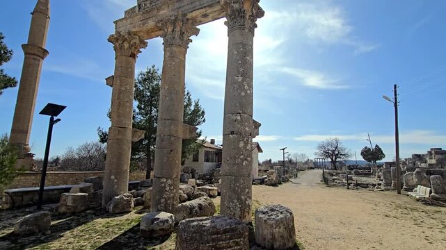 The ancient Olba Kingdom and the ancient city of Uzuncabur&ccedil; in Mersin, Turkey.