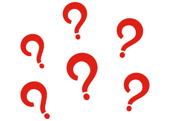 クエスチョンマークのイラスト、赤