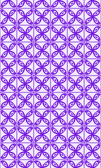 Fototapeta premium Seamless vector pattern with purple rectangles with floral shape and wavy lines inside.