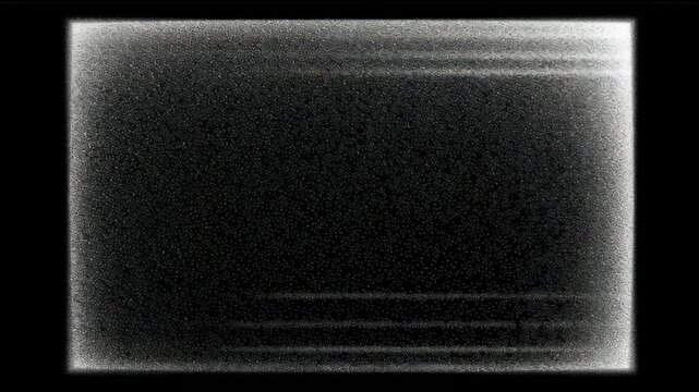 Old retro static black sand white noise signal grain background television screen texture icon moody minimalist composition evoking vintage static and film grain with subtle light frame and soft