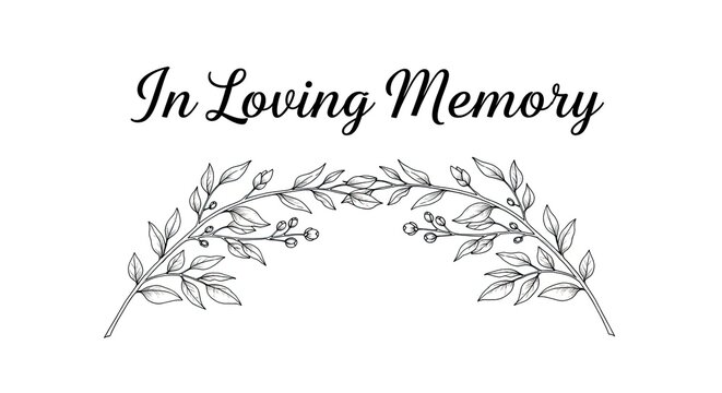 In loving memory funeral memorial arch illustration