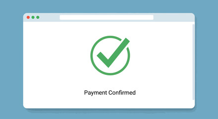 Online payment confirmation screen with green checkmark icon © zulvida