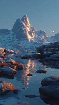 Greenland's awe-inspiring western coast: nature's silent beauty. Bright colors. Intensified greenlandic landscape: where ocean ripples meet glacial majesty. Clean layout. Professional photo.