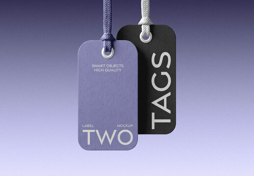 Clothing Tag Mockup with Rope String
