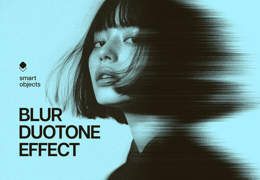 Blur Duotone Photo Effect Mockup