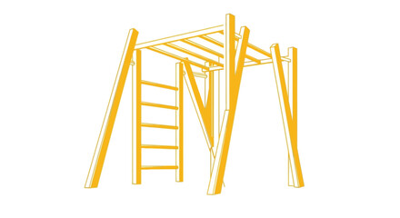 Outline illustration of playground monkey bars climbing frame © zulvida