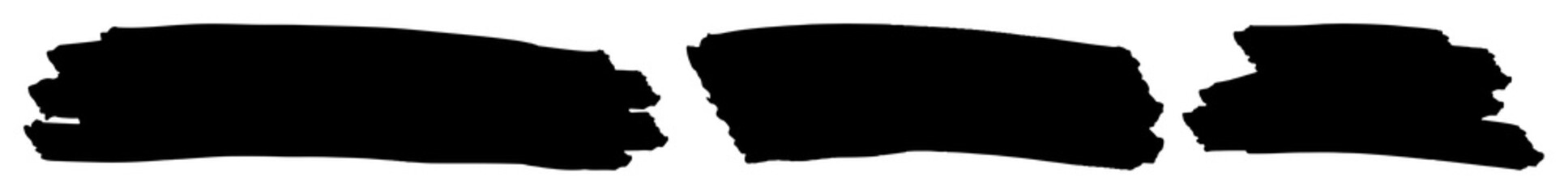 Bold black brush strokes element set