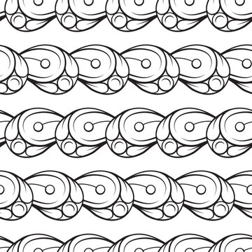 Seamless abstract pattern. Hand drawn organic vertical ornaments repeating background