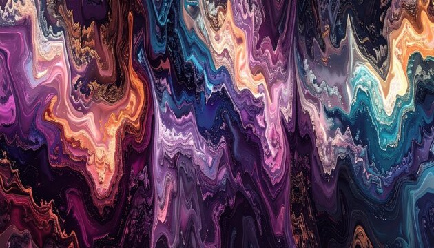 Tessuto cangiante con sfumature astratte multicolore