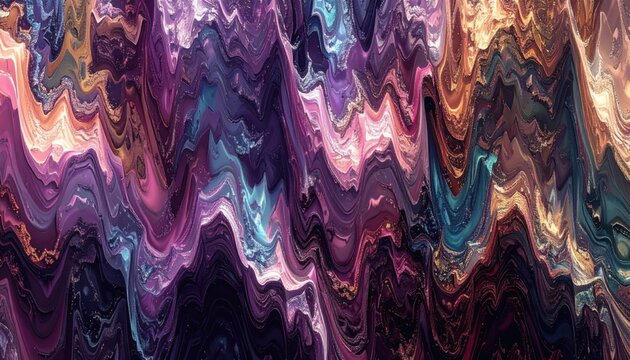 Tessuto cangiante con sfumature astratte multicolore
