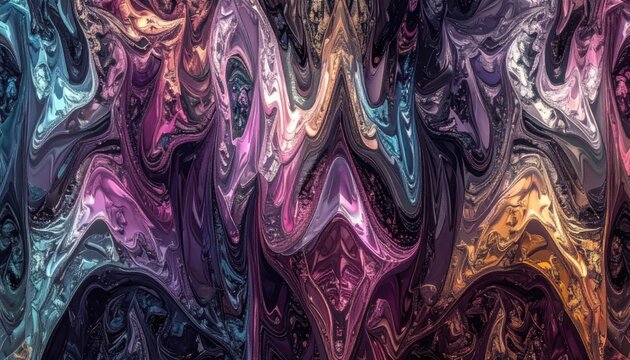 Tessuto cangiante con sfumature astratte multicolore