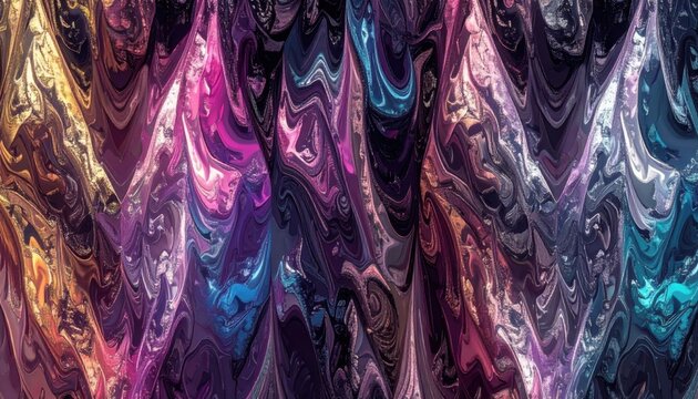 Tessuto cangiante con sfumature astratte multicolore